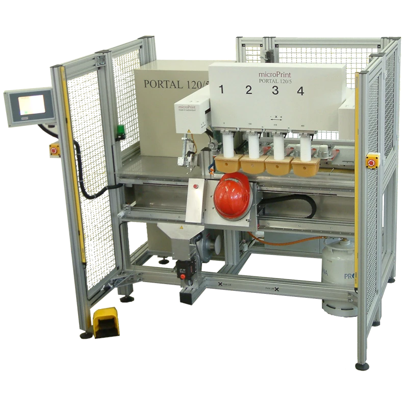 Tampondruckanlage zum Bedrucken von Helmen